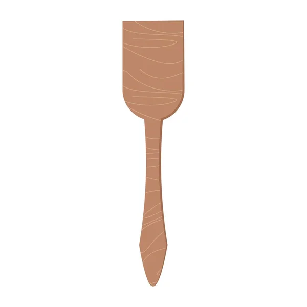 Espátula Cocina Madera Sobre Fondo Blanco Ilustración Plana Vectorial Espátula — Vector de stock