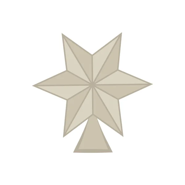 Рождественская Звезда Изолирована Белом Фоне Векторная Плоская Иллюстрация Украшение Елки — стоковый вектор
