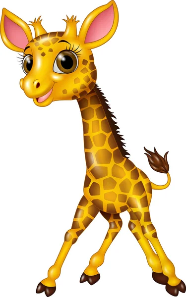 Cartoon baby giraffe geïsoleerd op witte achtergrond — Stockvector