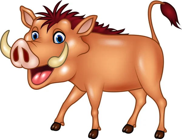 Cartoon warthog isolado no fundo branco —  Vetores de Stock
