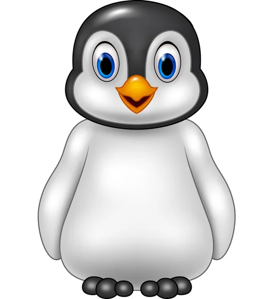 Cute baby penguin posing isolated on white background — Stock Vector