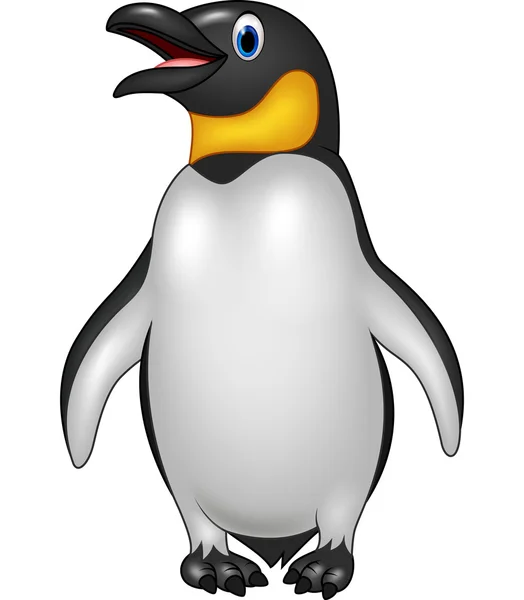 Cute emperor penguin standing isolated on white background — Stock Vector