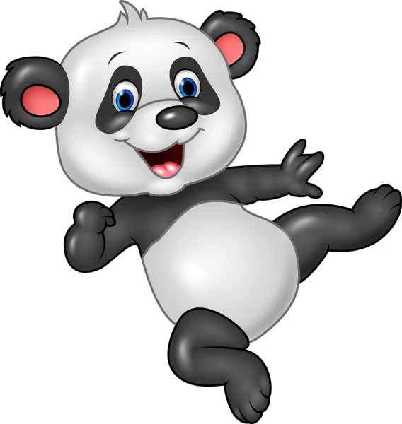 Adorable panda bebé aislado sobre fondo blanco — Archivo Imágenes Vectoriales