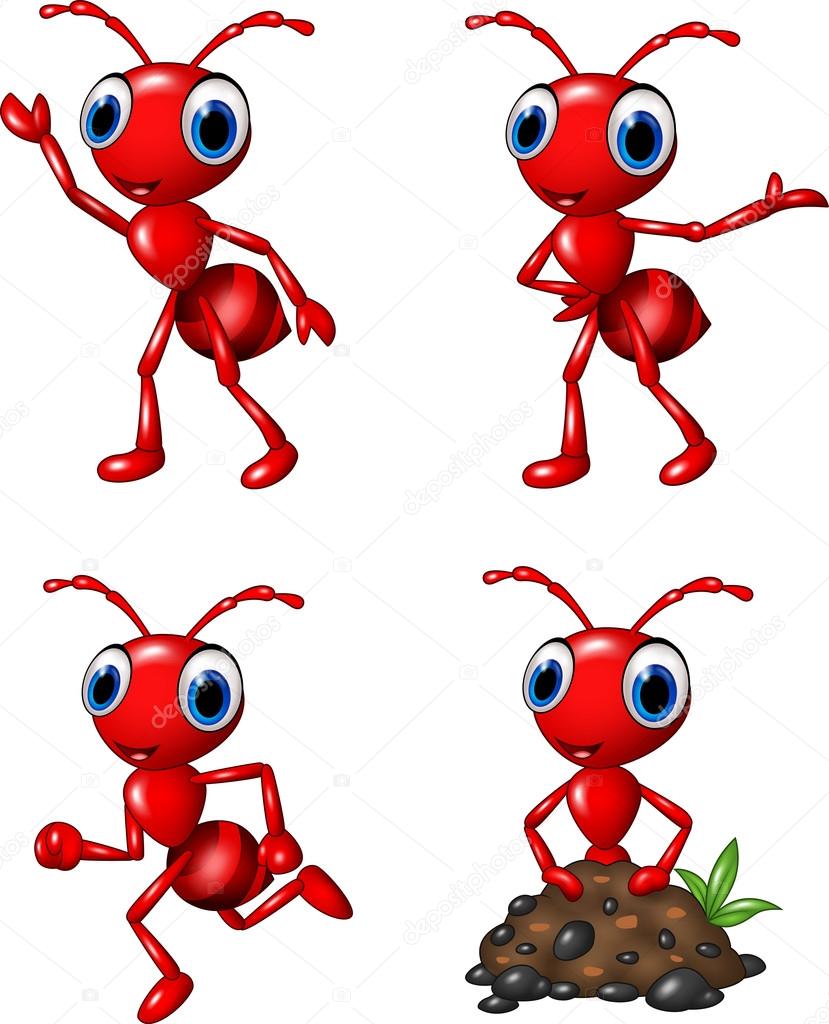 Cartoon funny ant isolated on white background Stock Vector by