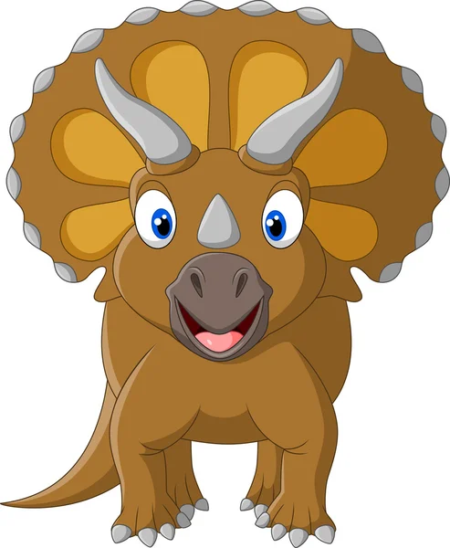 Cute Triceratops three horned — Stock Vector