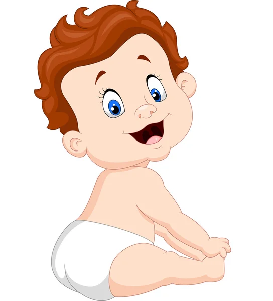 Cartoon Cute baby sitting — Stock Vector