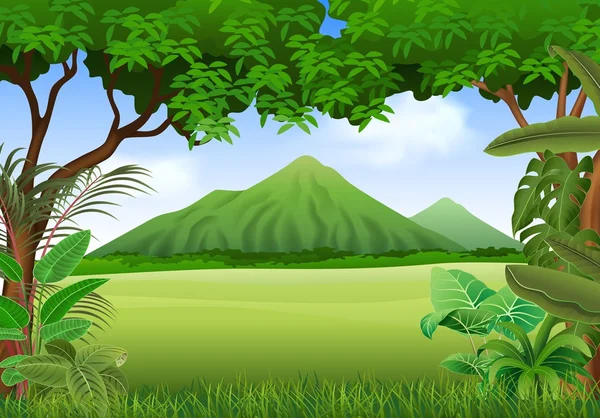 Illustration of beautiful natural landscape background — Stock Vector