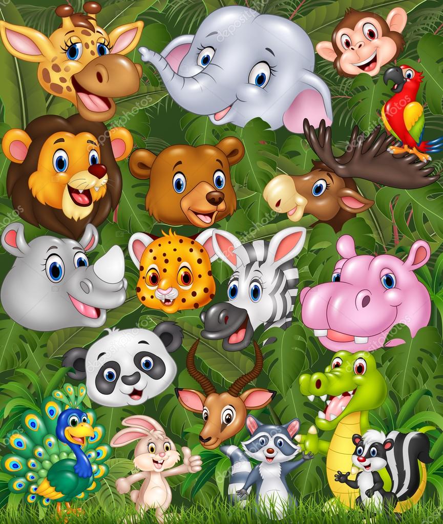 Cartoon safari animals with forest background Stock Vector Image by ©tigatelu #105991826 Cartoon safari animals with forest background Stock Vector Image by ©tigatelu #105991826