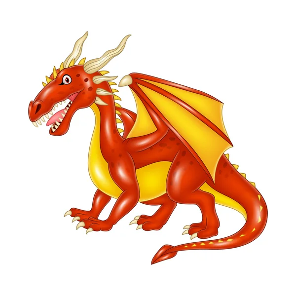 Cartoon dragon poseren — Stockvector