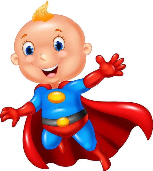 Niño superhéroe de dibujos animados — Vector de stock