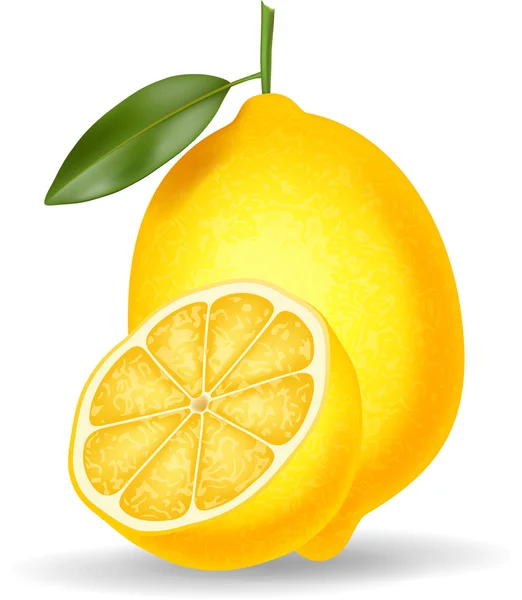 흰 배경에서 분리 된 신선 한 레몬 — 스톡 벡터