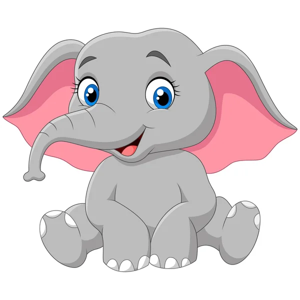 Dibujos animados elefante feliz — Archivo Imágenes Vectoriales