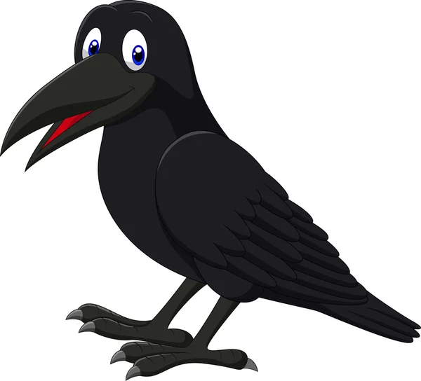 Cartoon raven isolerade på vit bakgrund — Stock vektor