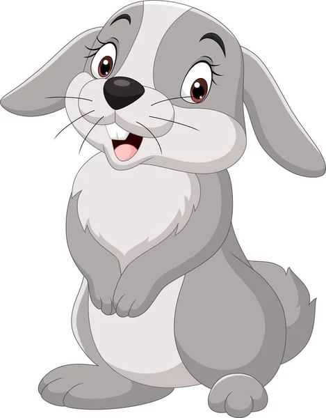 Vector Illustration Cartoon Funny Rabbit Isolated White Background — Stock Vector