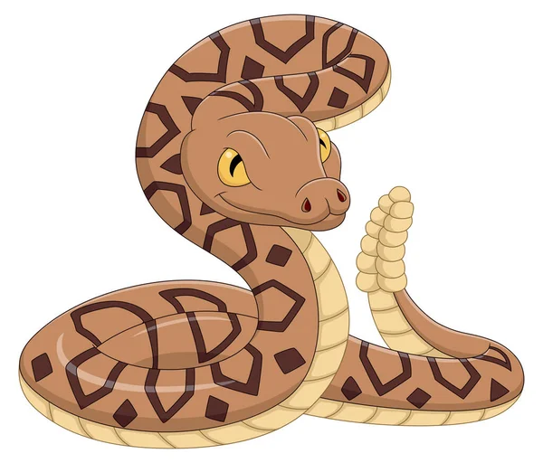 Illustration Vectorielle Serpent Bande Dessinée Sur Fond Blanc — Image vectorielle