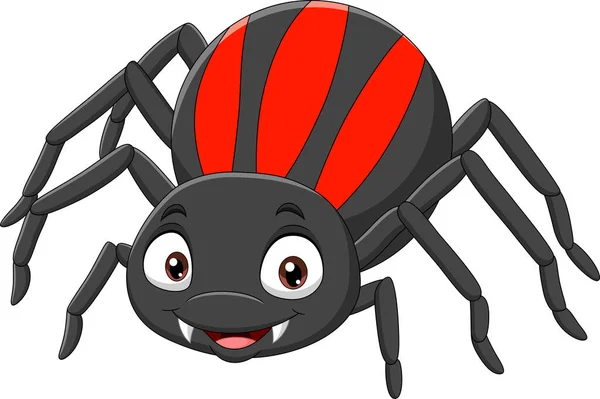 Vektor Illustration Von Cartoon Lustige Spinne Auf Weißem Hintergrund — Stockvektor