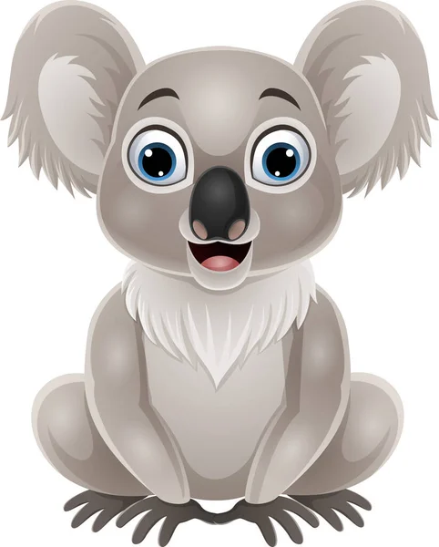 Vector Illustratie Van Cartoon Schattig Baby Koala Zitten — Stockvector