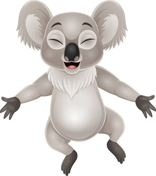 Vektor Illusztrációja Cartoon Boldog Koala Fehér Alapon — Stock Vector