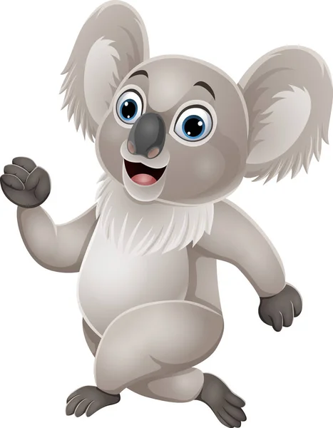 Vector Illustration Cartoon Cute Little Koala Running — Stock Vector