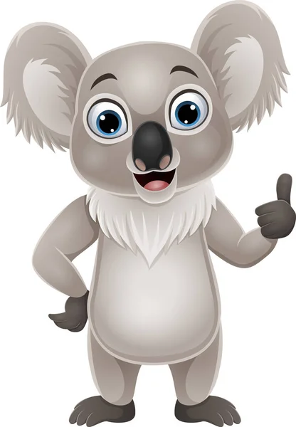 Vektorillustration Des Lustigen Koalas Der Den Daumen Nach Oben Gibt — Stockvektor