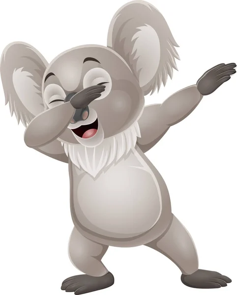 Vektor Illustration Von Cartoon Lustiger Kleiner Koala Tupft Tanz — Stockvektor
