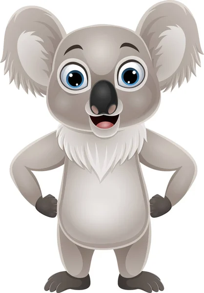 Illustration Vectorielle Dessin Animé Drôle Petit Koala Posant — Image vectorielle