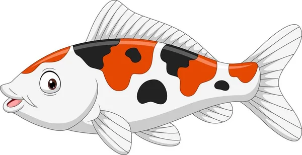 白を背景にした漫画面白い鯉のベクトルイラスト — ストックベクタ