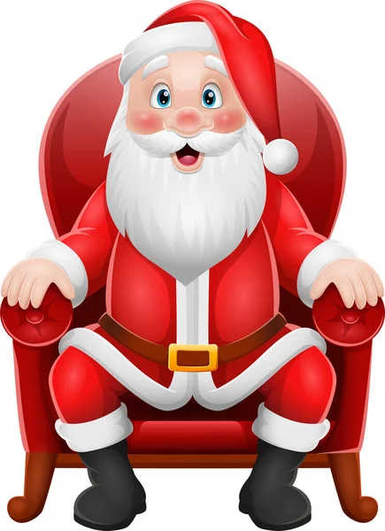 Векторная Иллюстрация Санта Клауса Сидящего Кресле — стоковый вектор