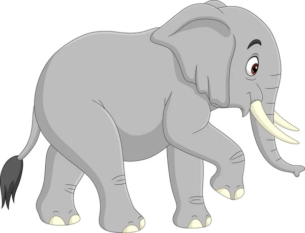 Vector Illustration Cartoon Elephant Isolated White Background — Stock Vector