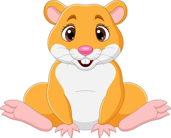 Illustration Vectorielle Bébé Hamster Drôle Dessin Animé Assis — Image vectorielle