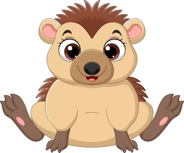 Cartoon Cute Baby Hedgehog Vector — 스톡 벡터