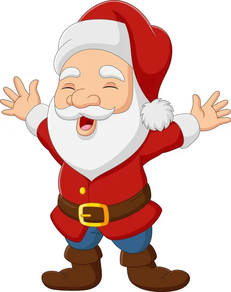 Vector Illustratie Van Cartoon Santa Claus Zwaaiende Hand — Stockvector