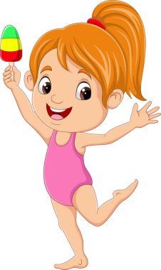 Dondurmalı küçük bir kızın vektör çizimi