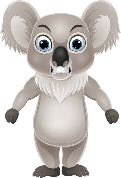 Vektorová Ilustrace Cartoon Koala Stojící Rozzlobeným Výrazem — Stockový vektor