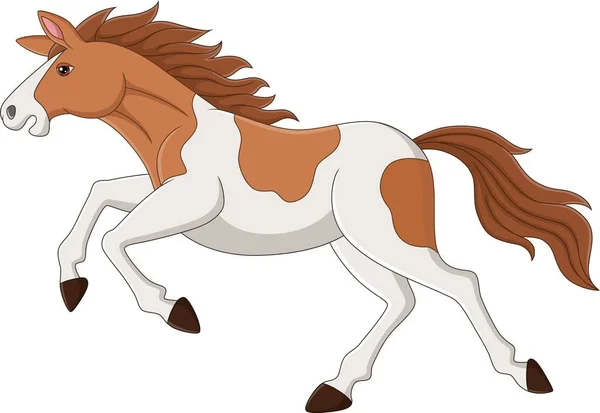 Ilustración Vectorial Carrera Caballos Marrones Blancos — Archivo Imágenes Vectoriales