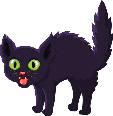 korkmuş karikatür siyah kedi