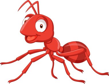 A cartoon red ant clipart