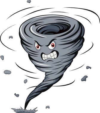 Angry cartoon tornado clipart