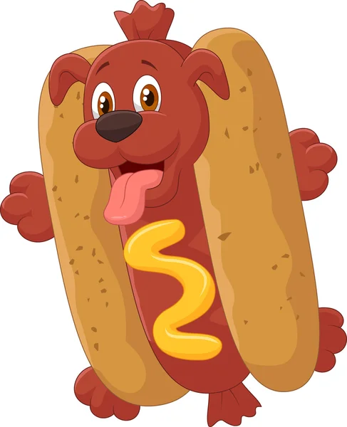 Hotdog stripfiguur — Stockvector