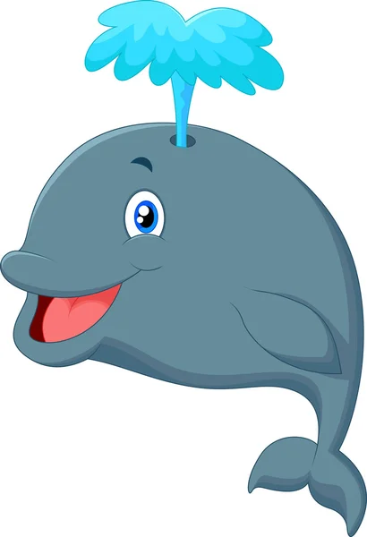 Funny cartoon whale — Stock Vector