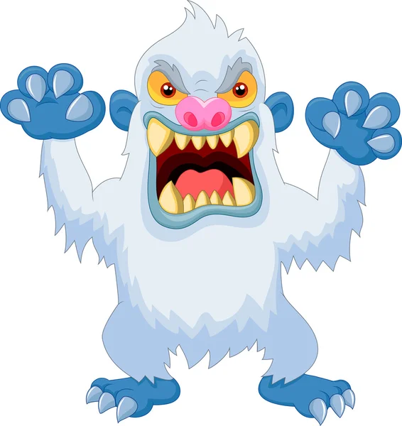 Angry cartoon yeti — Stock Vector