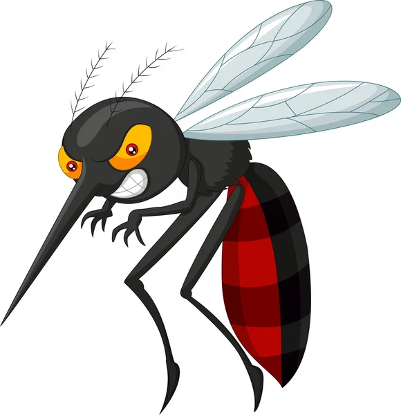 Desenho animado do mosquito zangado — Vetor de Stock