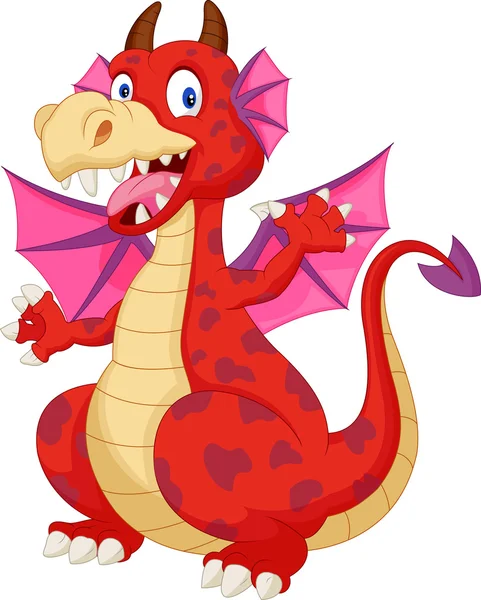 Red cartoon dragon — Stock Vector