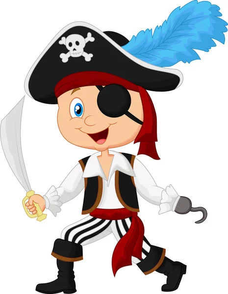 Pirate de bande dessinée mignon — Image vectorielle