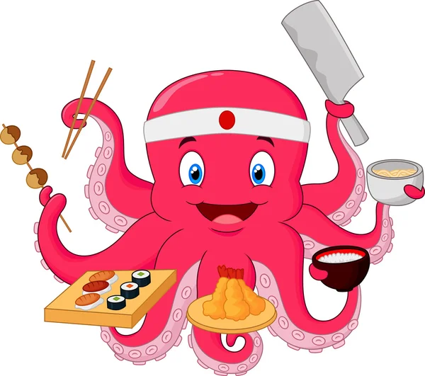 Octopus chef — Stock Vector