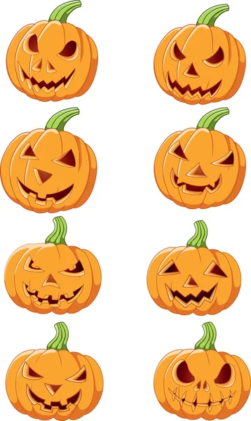 Set of Halloween pumpkin — Stock Vector