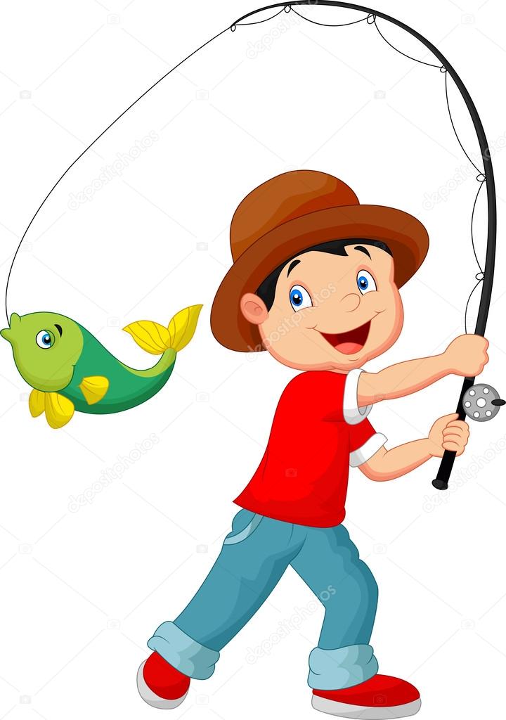Cartoon Boy fishing