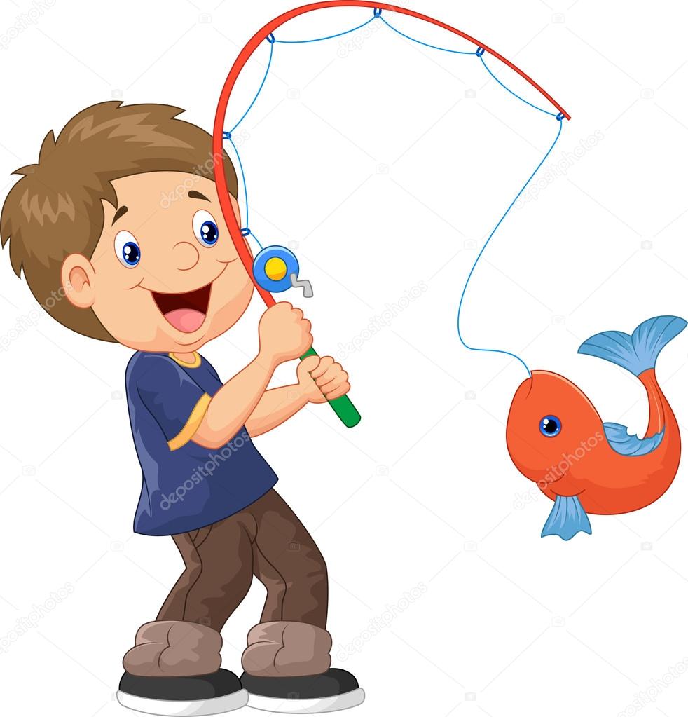 Cartoon Boy fishing