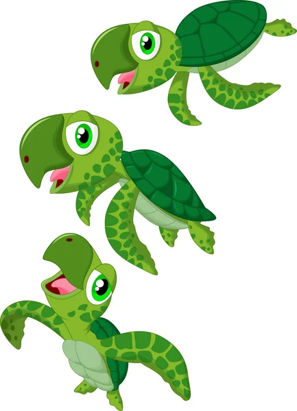 Tortuga de dibujos animados — Vector de stock