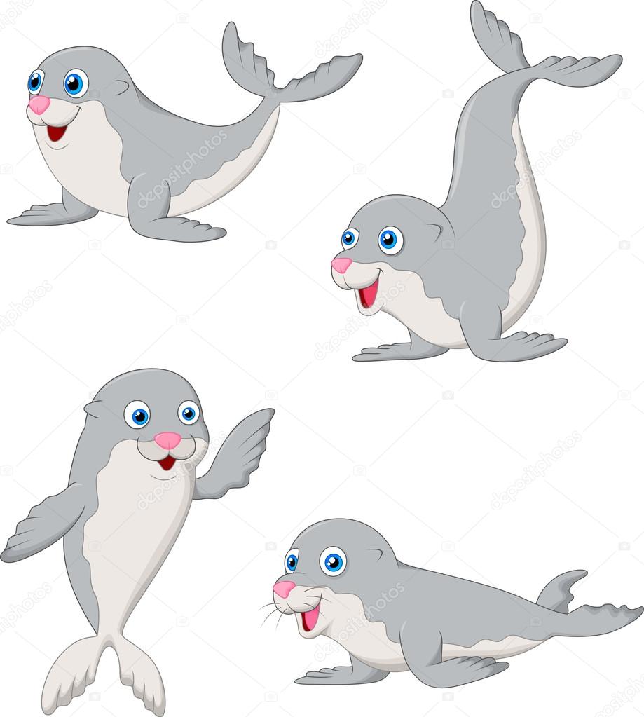 Cute baby seal cartoon Stock Vector Image by ©tigatelu #53635847